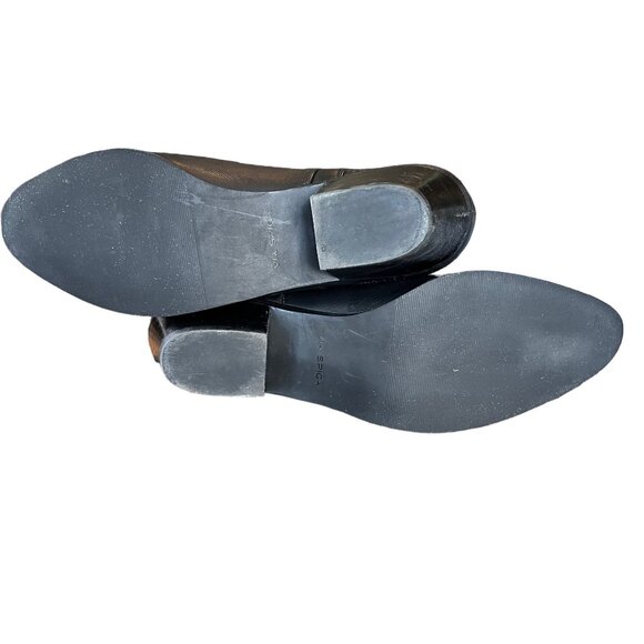 Via Spiga Soft Leather Black Ankle Block Chunky Heel Boots 10 - Picture 10 of 11